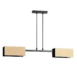 Lampadario Minimal Potter Acciaio Nero 2 Luci E27