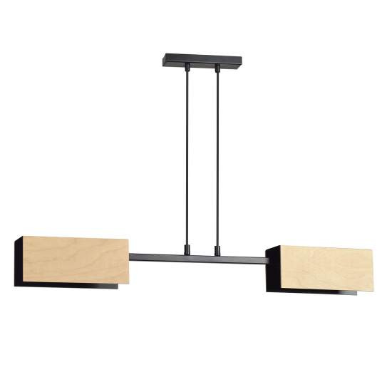 Lampadario Minimal Sarutahiko Acciaio Nero 2 Luci E27 Ip20 LA0152-EB-2-NR