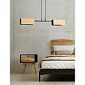 Lampadario Minimal Sarutahiko Acciaio Nero 2 Luci E27 Ip20 LA0152-EB-2-NR