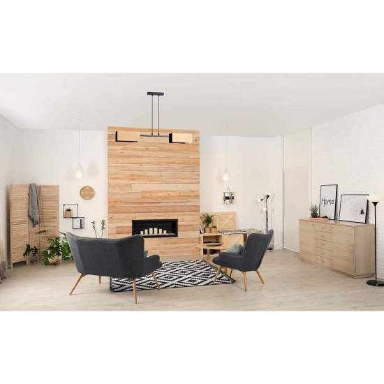 Lampadario Minimal Sarutahiko Acciaio Nero 2 Luci E27 Ip20 LA0152-EB-2-NR