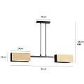 Lampadario Minimal Sarutahiko Acciaio Nero 2 Luci E27 Ip20 LA0152-EB-2-NR