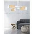 Lampadario Minimal Sarutahiko Acciaio Bianco 4 Luci E27 Ip20 LA0152-EB-4-BI