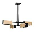 Lampadario Minimal Sarutahiko Acciaio Nero 4 Luci E27 Ip20 LA0152-EB-4-NR