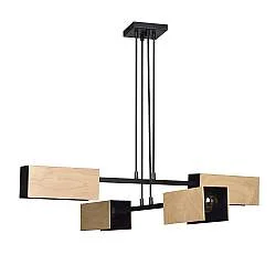 Lampadario Minimal Potter Acciaio Nero 4 Luci E27