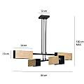 Lampadario Minimal Sarutahiko Acciaio Nero 4 Luci E27 Ip20 LA0152-EB-4-NR