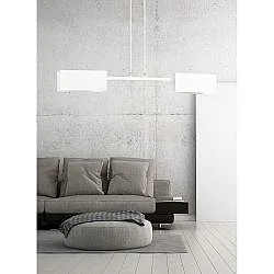 Lampadario Minimal Raiden Acciaio Bianco 2 Luci E27