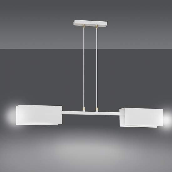 Lampadario Minimal Yuhuang Acciaio Bianco 2 Luci E27 Ip20 LA0153-EB-2-BI