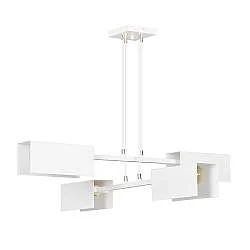 Lampadario Minimal Raiden Acciaio Bianco 4 Luci E27