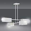 Lampadario Minimal Yuhuang Acciaio Bianco 4 Luci E27 Ip20 LA0153-EB-4-BI