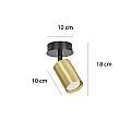 Spot Faretto Moderno Regolabile 1 Luce Guanyin A Cilindro In Acciaio Nero E Oro LA0154-EB-PL1-NR