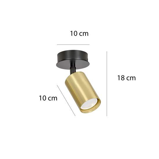 Spot Faretto Moderno Regolabile 1 Luce Guanyin A Cilindro In Acciaio Nero E Oro LA0154-EB-PL1-NR