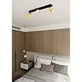 Plafoniera Spot Faretti Regolabili 3 Luci Guanyin A Cilindro In Acciaio Nero E Oro LA0154-EB-PL3-NR