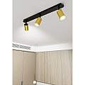 Plafoniera Spot Faretti Regolabili 3 Luci Guanyin A Cilindro In Acciaio Nero E Oro LA0154-EB-PL3-NR