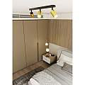 Plafoniera Spot Faretti Regolabili 3 Luci Guanyin A Cilindro In Acciaio Nero E Oro LA0154-EB-PL3-NR