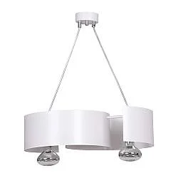 Lampadario Moderno 2 Luci Arciere In Acciao Bianco E Cromo