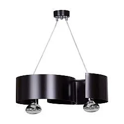 Lampadario Moderno 2 Luci Arciere In Acciao Nero E Cromo