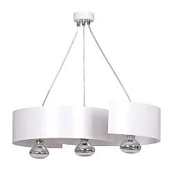 Lampadario Moderno 3 Luci Arciere In Acciao Bianco E Cromo