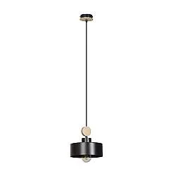 Sospensione 1 Luce Nered In Acciaio Nero E Legno Naturale