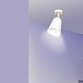 Plafoniera A Faretto Spot 1 Luce In Acciaio Bianco E Legno Naturale LA0162-EB-PL1-BI
