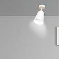 Plafoniera A Faretto Spot 1 Luce In Acciaio Bianco E Legno Naturale LA0162-EB-PL1-BI