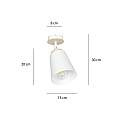 Plafoniera A Faretto Spot 1 Luce In Acciaio Bianco E Legno Naturale LA0162-EB-PL1-BI