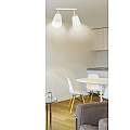 Plafoniera Spot Faretti Orientabili 2 Luci Xiwangmu Acciaio Bianco E Legno Naturale LA0162-EB-PL2-BI