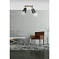 Plafoniera Faretti Spot Orientabili 2 Luci Xiwangmu Acciaio Nero E Legno Naturale LA0162-EB-PL2-NR