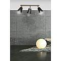 Plafoniera Faretti Spot Orientabili 3 Luci Xiwangmu Acciaio Nero E Legno Naturale LA0162-EB-PL3-NR