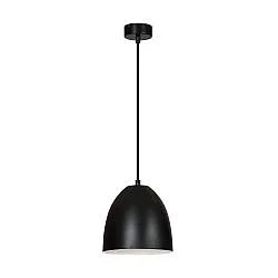 Sospensione 1 Luce Vigore In Acciaio Nero A Cupola Nero E Bianco