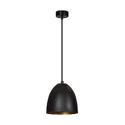 Sospensione 1 Luce Vigore In Acciaio Nero A Cupola Nero E Oro