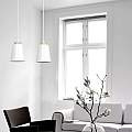 Sospensione 1 Luce Lancillotto A Cono In Acciaio Bianco E Legno Naturale LA0166-EB-1-BI