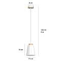 Sospensione 1 Luce Lancillotto A Cono In Acciaio Bianco E Legno Naturale LA0166-EB-1-BI