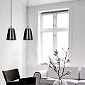 Sospensione 1 Luce Lancillotto A Cono In Acciaio Nero E Legno Naturale LA0166-EB-1-NR