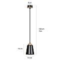 Sospensione 1 Luce Lancillotto A Cono In Acciaio Nero E Legno Naturale LA0166-EB-1-NR