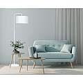 Piantana Contemporaneo Sigfrido Acciaio Bianco 1 Luce E27 Ip20 LA0172-EB-PT1-BI