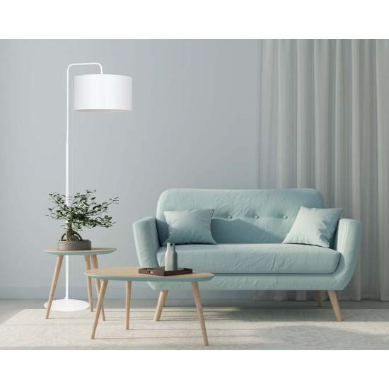 Piantana Contemporaneo Sigfrido Acciaio Bianco 1 Luce E27 Ip20 LA0172-EB-PT1-BI