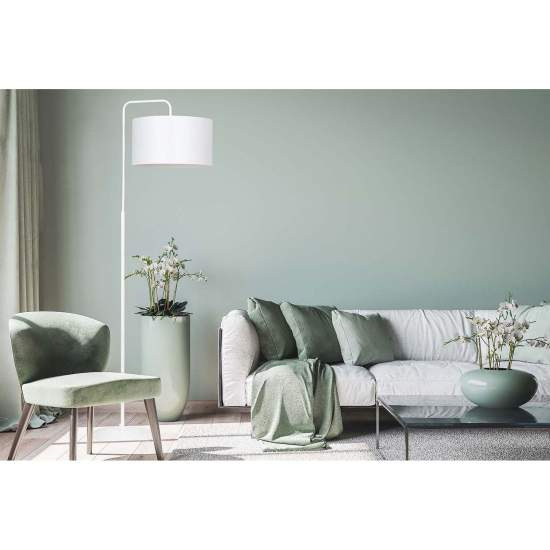 Piantana Contemporaneo Sigfrido Acciaio Bianco 1 Luce E27 Ip20 LA0172-EB-PT1-BI