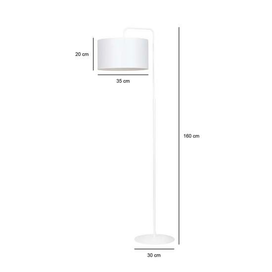 Piantana Contemporaneo Sigfrido Acciaio Bianco 1 Luce E27 Ip20 LA0172-EB-PT1-BI