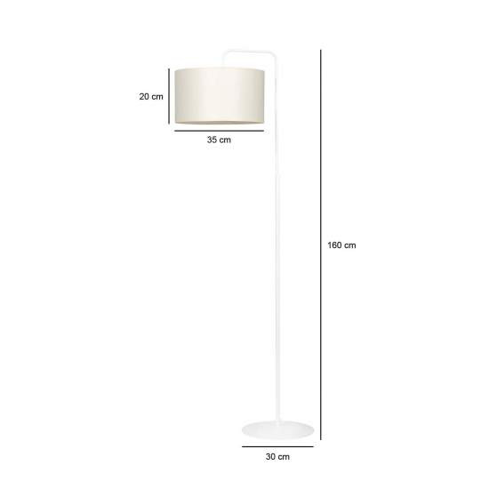 Piantana Contemporaneo Sigfrido Acciaio Bianco Ecru 1 Luce E27 Ip20 LA0172-EB-PT1-BI-EC