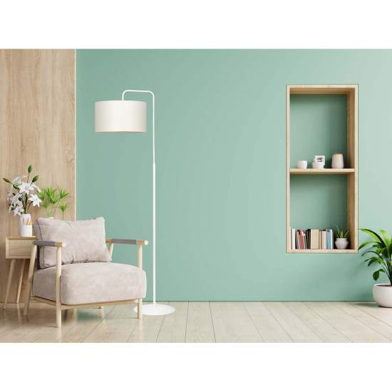 Piantana Contemporaneo Sigfrido Acciaio Bianco Ecru 1 Luce E27 Ip20 LA0172-EB-PT1-BI-EC