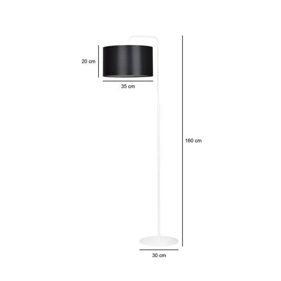 Piantana Contemporaneo Sigfrido Acciaio Bianco Bianco 1 Luce E27 Ip20 LA0172-EB-PT1-BI-NR