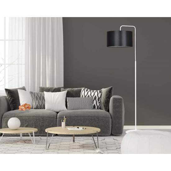 Piantana Contemporaneo Sigfrido Acciaio Bianco Bianco 1 Luce E27 Ip20 LA0172-EB-PT1-BI-NR