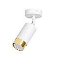 Faretto Orientabile 1 Luce Ragnar A Cilindro In Acciaio Bianco E Oro LA0174-EB-PL1-BI
