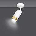 Faretto Orientabile 1 Luce Ragnar A Cilindro In Acciaio Bianco E Oro LA0174-EB-PL1-BI