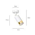 Faretto Orientabile 1 Luce Ragnar A Cilindro In Acciaio Bianco E Oro LA0174-EB-PL1-BI