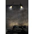 Plafoniera 2 Luci A Faretti Orientabili A Cilindro In Acciaio Nero E Oro LA0174-EB-PL2-NR-OR