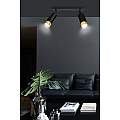 Plafoniera 2 Luci A Faretti Orientabili A Cilindro In Acciaio Nero E Oro LA0174-EB-PL2-NR-OR