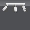 Plafoniera 3 Luci A Faretti Orientabili A Cilindro In Acciaio Bianco E Cromo LA0174-EB-PL3-BI-ARG