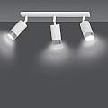 Plafoniera 3 Luci A Faretti Orientabili A Cilindro In Acciaio Bianco E Cromo LA0174-EB-PL3-BI-ARG