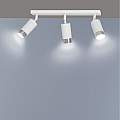 Plafoniera 3 Luci A Faretti Orientabili A Cilindro In Acciaio Bianco E Cromo LA0174-EB-PL3-BI-ARG